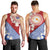 French Polynesia Men Tank Top Tahitian Tiare Flowers Tribal