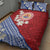 French Polynesia Quilt Bed Set Tahitian Tiare Flowers Tribal