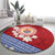 French Polynesia Round Carpet Tahitian Tiare Flowers Tribal