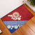 French Polynesia Rubber Doormat Tahitian Tiare Flowers Tribal