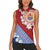 French Polynesia Women Sleeveless Polo Shirt Tahitian Tiare Flowers Tribal