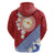 French Polynesia Zip Hoodie Tahitian Tiare Flowers Tribal