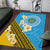 Tuvalu Plumeria Flowers Area Rug Polynesian Tribal Pattern