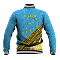 Tuvalu Plumeria Flowers Baseball Jacket Polynesian Tribal Pattern LT9 - Polynesian Pride