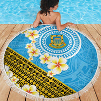 Tuvalu Plumeria Flowers Beach Blanket Polynesian Tribal Pattern LT9 - Polynesian Pride
