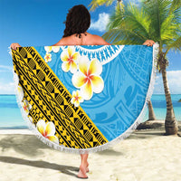 Tuvalu Plumeria Flowers Beach Blanket Polynesian Tribal Pattern LT9 - Polynesian Pride