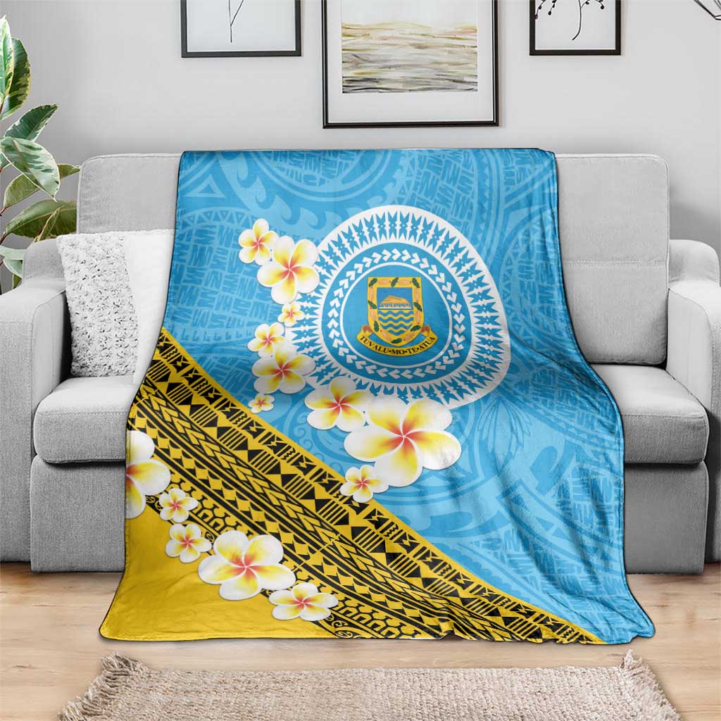 Tuvalu Plumeria Flowers Blanket Polynesian Tribal Pattern LT9 - Polynesian Pride