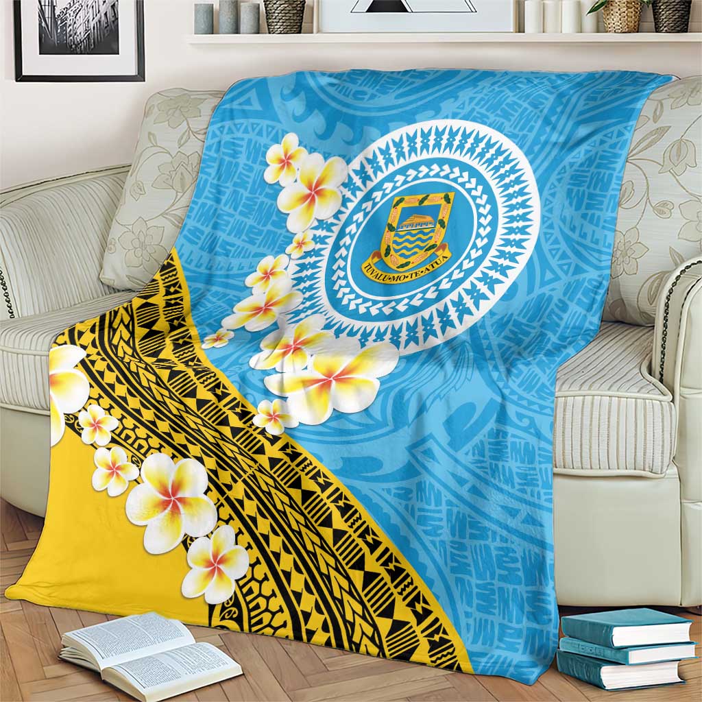 Tuvalu Plumeria Flowers Blanket Polynesian Tribal Pattern LT9 - Polynesian Pride