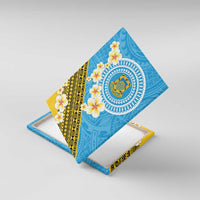 Tuvalu Plumeria Flowers Canvas Wall Art Polynesian Tribal Pattern LT9 With Frame Blue - Polynesian Pride
