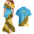 Tuvalu Plumeria Flowers Couples Matching Mermaid Dress and Hawaiian Shirt Polynesian Tribal Pattern