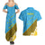 Tuvalu Plumeria Flowers Couples Matching Summer Maxi Dress and Hawaiian Shirt Polynesian Tribal Pattern