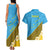 Tuvalu Plumeria Flowers Couples Matching Tank Maxi Dress and Hawaiian Shirt Polynesian Tribal Pattern