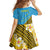 Tuvalu Plumeria Flowers Family Matching Long Sleeve Bodycon Dress and Hawaiian Shirt Polynesian Tribal Pattern