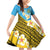 Tuvalu Plumeria Flowers Family Matching Off Shoulder Short Dress and Hawaiian Shirt Polynesian Tribal Pattern