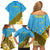 Tuvalu Plumeria Flowers Family Matching Off Shoulder Short Dress and Hawaiian Shirt Polynesian Tribal Pattern