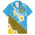 Tuvalu Plumeria Flowers Family Matching Off Shoulder Short Dress and Hawaiian Shirt Polynesian Tribal Pattern