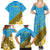 Tuvalu Plumeria Flowers Family Matching Summer Maxi Dress and Hawaiian Shirt Polynesian Tribal Pattern