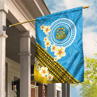 Tuvalu Plumeria Flowers Garden Flag Polynesian Tribal Pattern LT9 House Flag Blue - Polynesian Pride