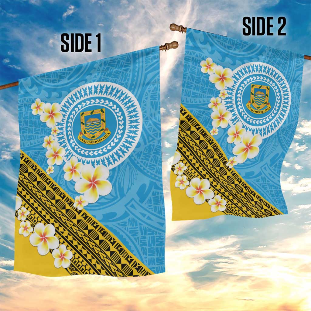 Tuvalu Plumeria Flowers Garden Flag Polynesian Tribal Pattern LT9 - Polynesian Pride
