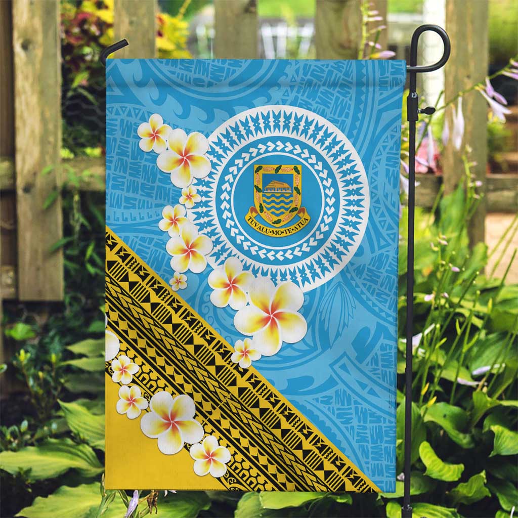 Tuvalu Plumeria Flowers Garden Flag Polynesian Tribal Pattern LT9 Garden Flag Blue - Polynesian Pride