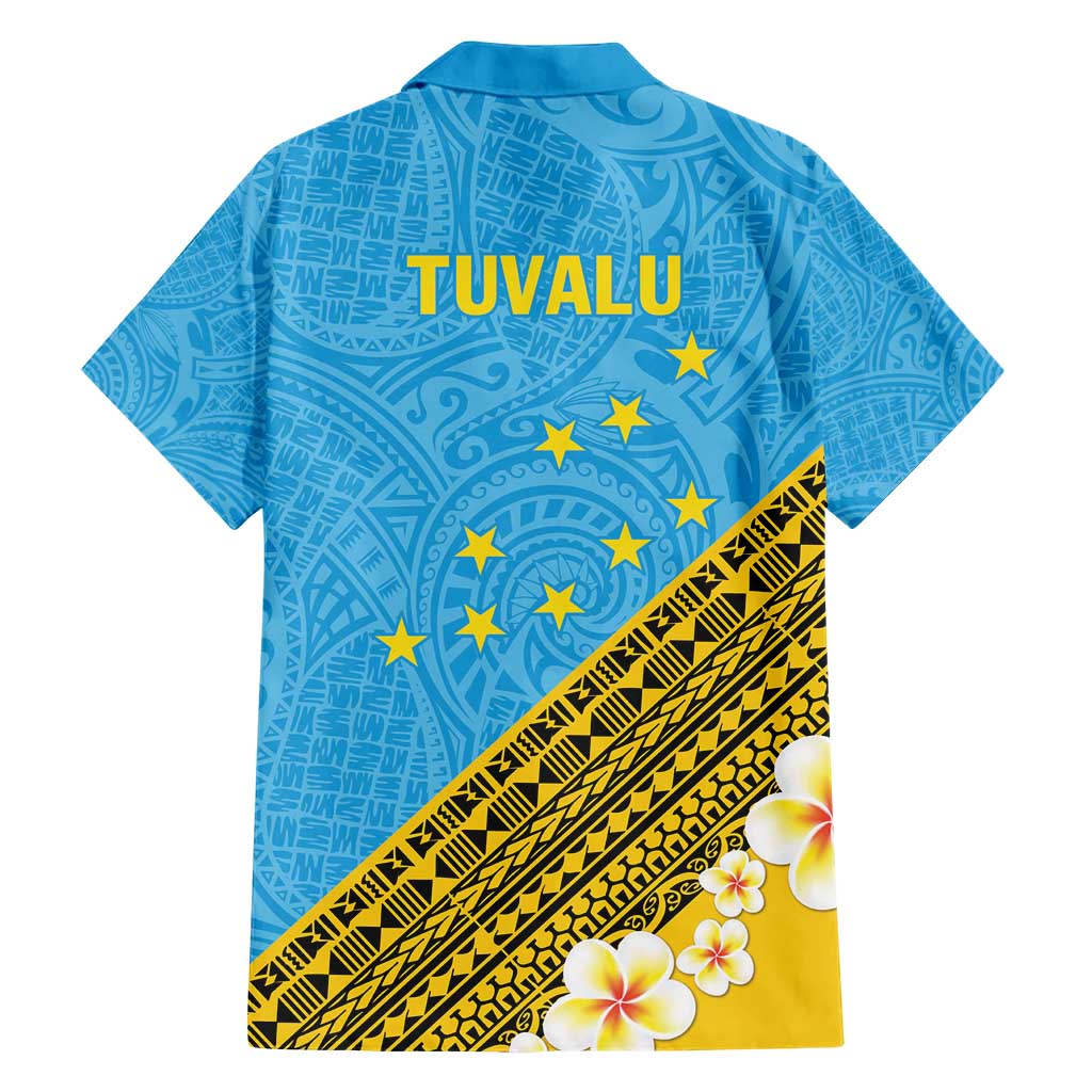 Tuvalu Plumeria Flowers Hawaiian Shirt Polynesian Tribal Pattern LT9 - Polynesian Pride