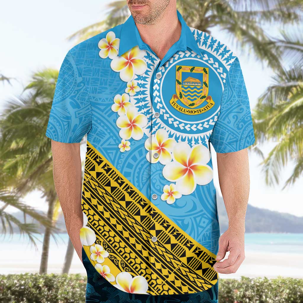 Tuvalu Plumeria Flowers Hawaiian Shirt Polynesian Tribal Pattern LT9 - Polynesian Pride