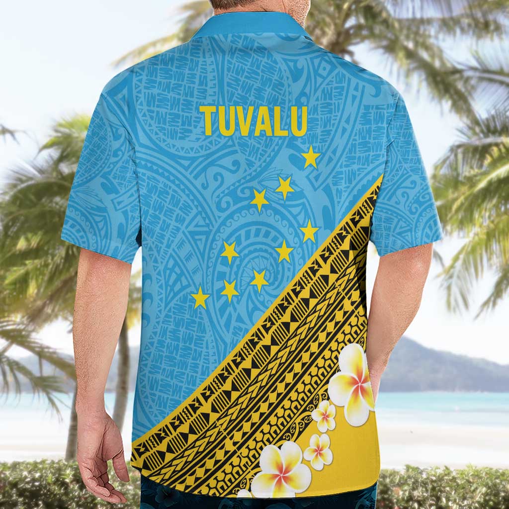 Tuvalu Plumeria Flowers Hawaiian Shirt Polynesian Tribal Pattern LT9 - Polynesian Pride