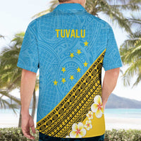 Tuvalu Plumeria Flowers Hawaiian Shirt Polynesian Tribal Pattern LT9 - Polynesian Pride