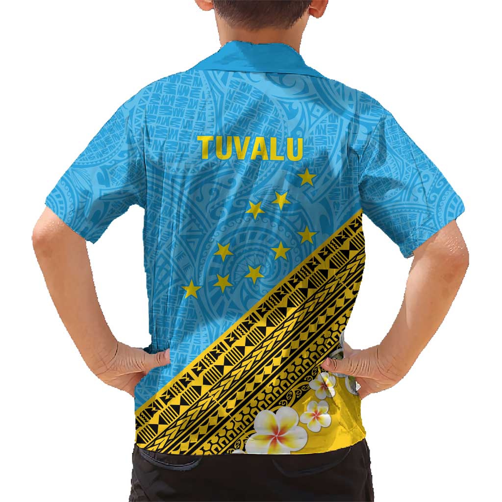 Tuvalu Plumeria Flowers Hawaiian Shirt Polynesian Tribal Pattern LT9 - Polynesian Pride