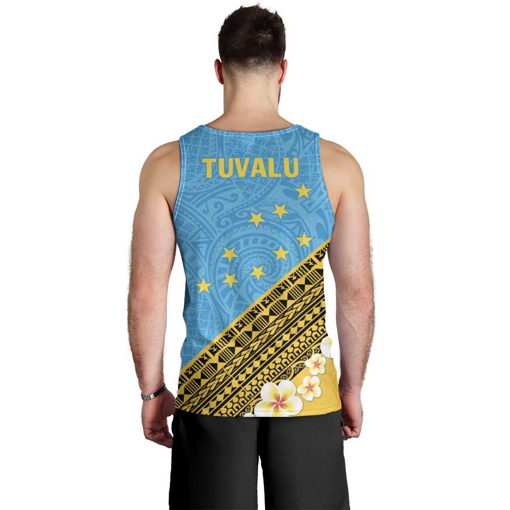 Tuvalu Plumeria Flowers Men Tank Top Polynesian Tribal Pattern LT9 - Polynesian Pride