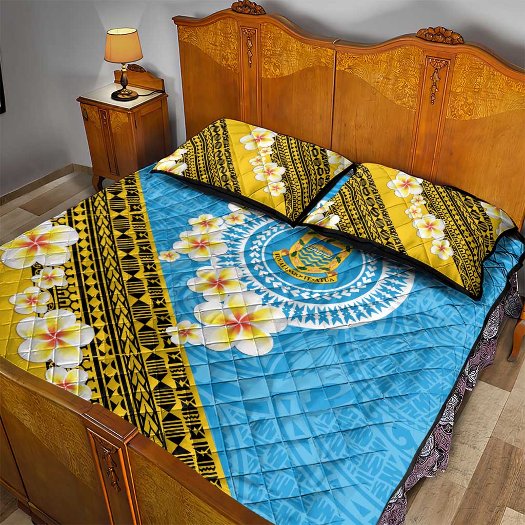 Tuvalu Plumeria Flowers Quilt Bed Set Polynesian Tribal Pattern LT9 - Polynesian Pride