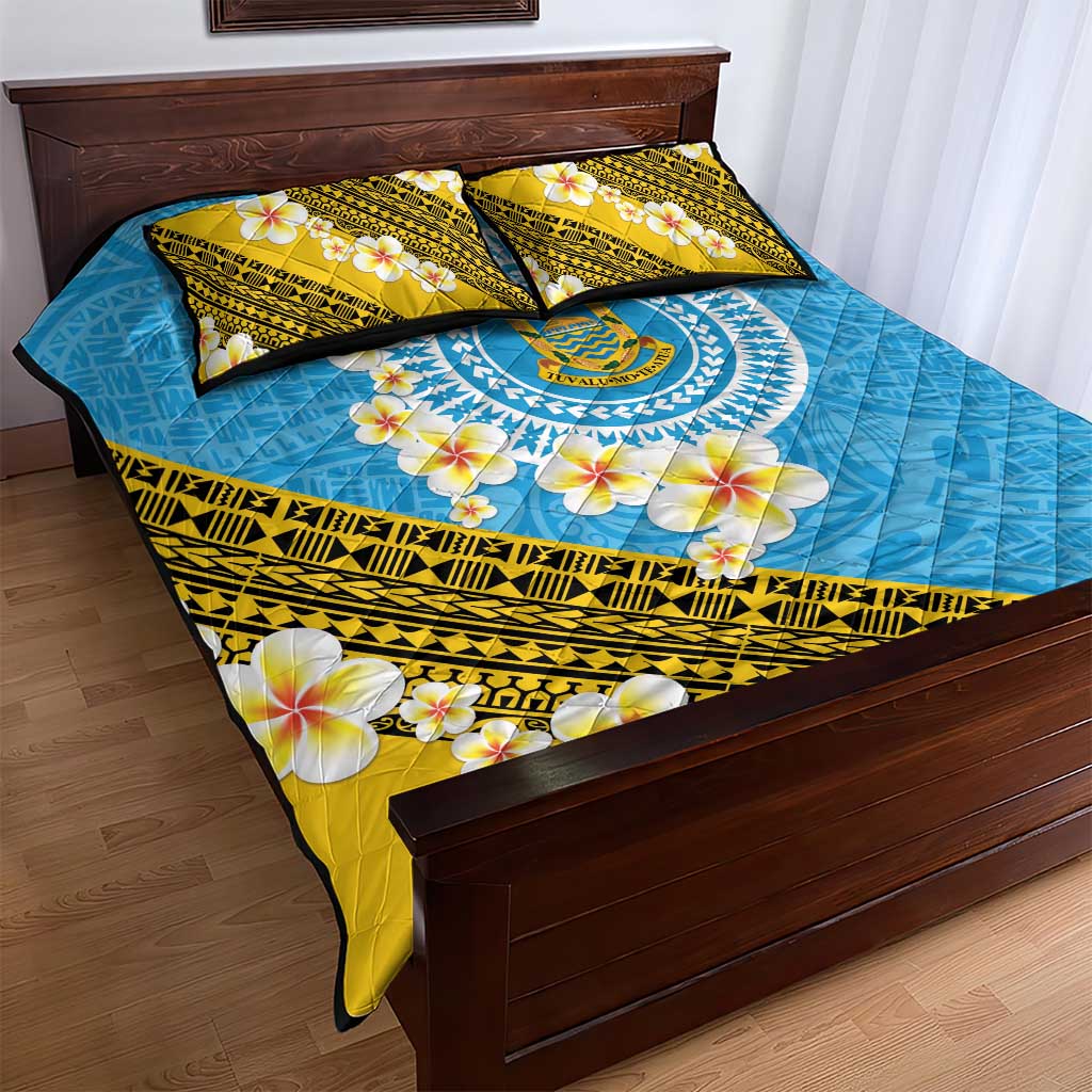 Tuvalu Plumeria Flowers Quilt Bed Set Polynesian Tribal Pattern LT9 - Polynesian Pride