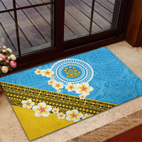 Tuvalu Plumeria Flowers Rubber Doormat Polynesian Tribal Pattern LT9 - Polynesian Pride