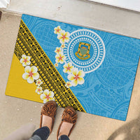 Tuvalu Plumeria Flowers Rubber Doormat Polynesian Tribal Pattern LT9 - Polynesian Pride