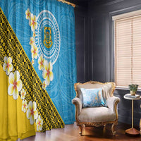 Tuvalu Plumeria Flowers Window Curtain Polynesian Tribal Pattern LT9 - Polynesian Pride