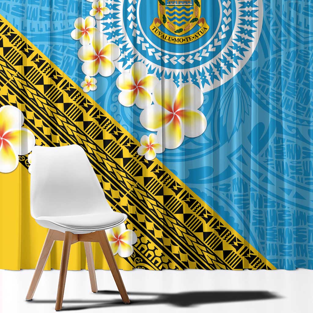 Tuvalu Plumeria Flowers Window Curtain Polynesian Tribal Pattern LT9 - Polynesian Pride