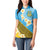 Tuvalu Plumeria Flowers Women Polo Shirt Polynesian Tribal Pattern