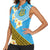 Tuvalu Plumeria Flowers Women Sleeveless Polo Shirt Polynesian Tribal Pattern