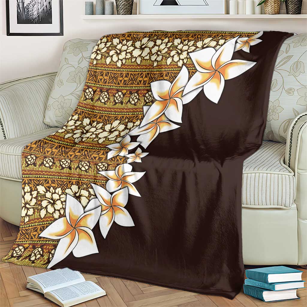 Vintage Hibiscus Turtle Pattern Blanket with Plumeria Half Style LT9 - Polynesian Pride