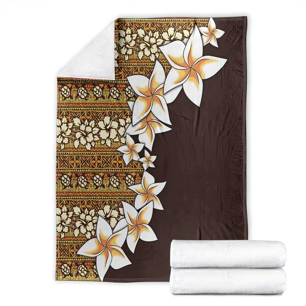 Vintage Hibiscus Turtle Pattern Blanket with Plumeria Half Style LT9 - Polynesian Pride