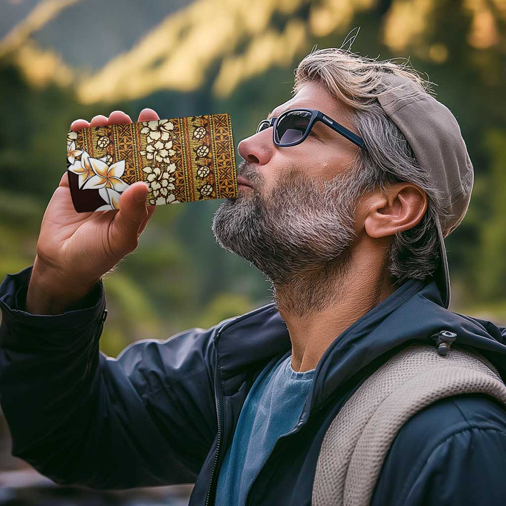 Vintage Hibiscus Turtle Pattern 4 in 1 Can Cooler Tumbler with Plumeria Half Style