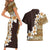 Vintage Hibiscus Turtle Pattern Couples Matching Short Sleeve Bodycon Dress and Hawaiian Shirt with Plumeria Half Style