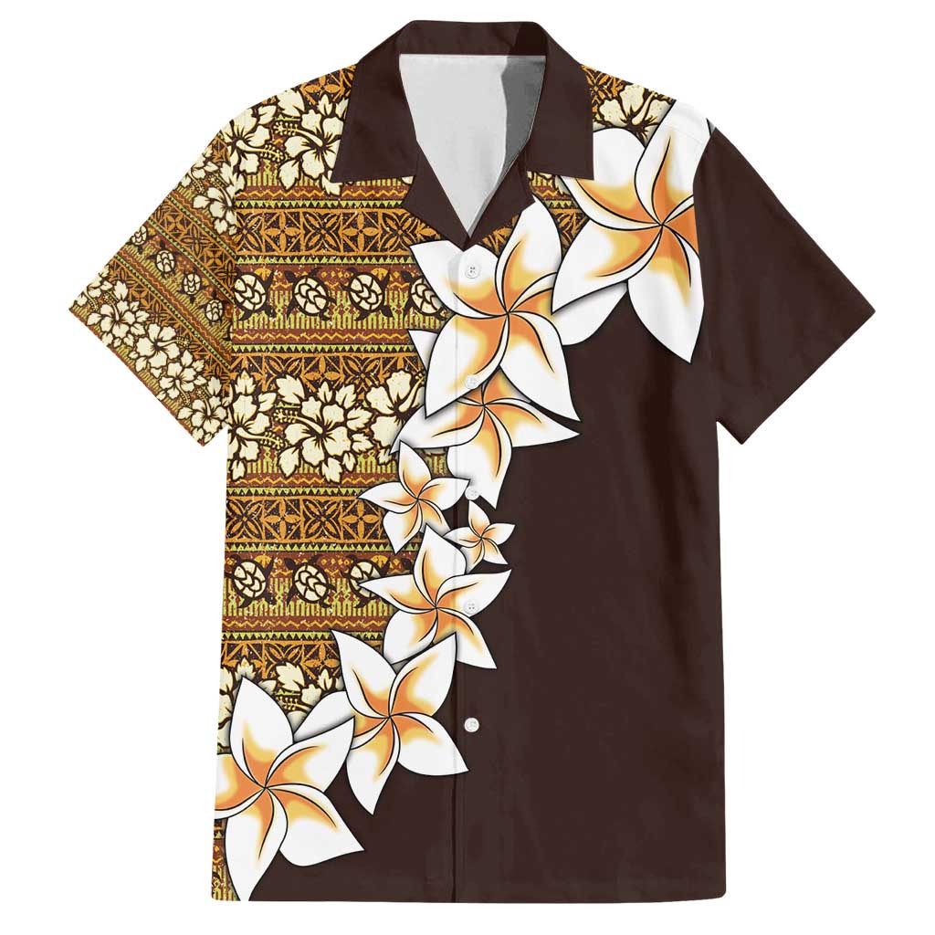 Vintage Hibiscus Turtle Pattern Family Matching Off Shoulder Maxi Dress and Hawaiian Shirt with Plumeria Half Style
