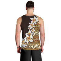 Vintage Hibiscus Turtle Pattern Men Tank Top with Plumeria Half Style LT9 - Polynesian Pride