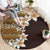 Vintage Hibiscus Turtle Pattern Round Carpet with Plumeria Half Style