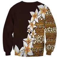 Vintage Hibiscus Turtle Pattern Sweatshirt with Plumeria Half Style LT9 - Polynesian Pride