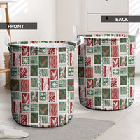 Mele Kalikimaka Hawaiian Quilt and Lei Patchwork Laundry Basket - Polynesian Pride