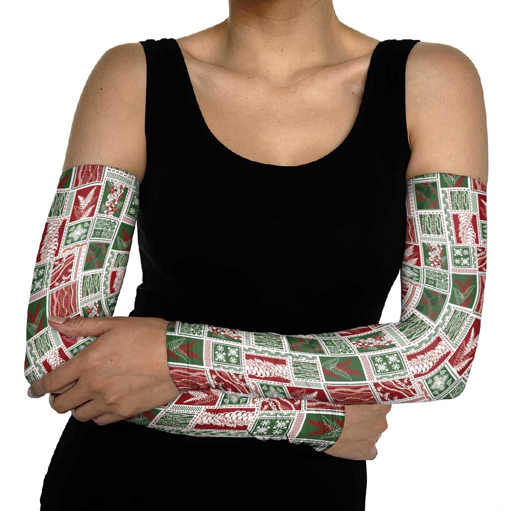 Mele Kalikimaka Hawaiian Quilt and Lei Patchwork Arm Sleeves - Polynesian Pride
