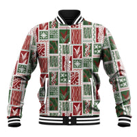 Mele Kalikimaka Hawaiian Quilt and Lei Patchwork Baseball Jacket - Polynesian Pride