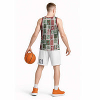 Mele Kalikimaka Hawaiian Quilt and Lei Patchwork Basketball Jersey LT9 - Polynesian Pride